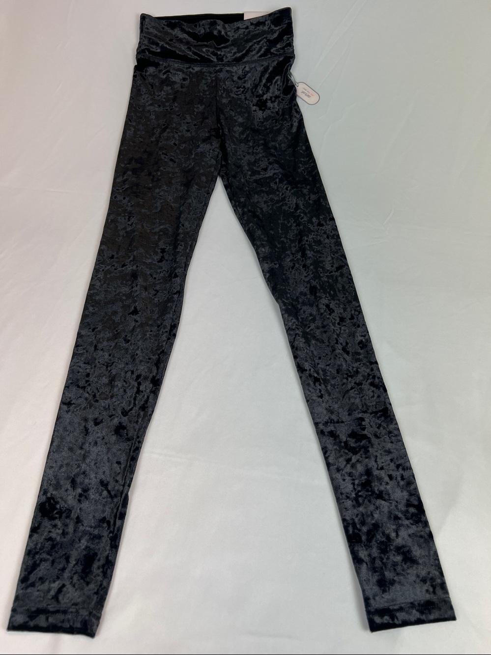 Aerie Pants Leggings Crushed Velvet Velour Stretch Pull-on Black X-Small NWT